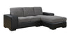 37" Grey Corduroy Sofa Lounger with a Black Leather Look