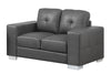 36" Charcoal Grey Bonded Leather Love Seat