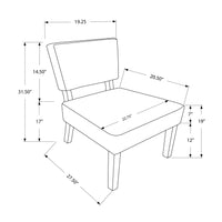 31.5" Light Grey Polyester, Foam, and Solid Wood Accent Chair