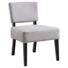 31.5" Light Grey Polyester, Foam, and Solid Wood Accent Chair