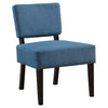 31.5" Blue Polyester, Foam, and Solid Wood Accent Chair