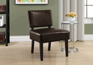 31.5" Leather Look, Foam, and Solid Wood Accent Chair