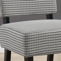 31.5" Light Grey-Black Abstract Dot Polyester, Foam, & Solid Wood Accent Chair