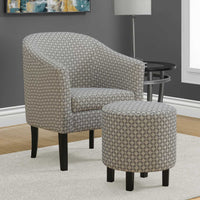 50.5" Dark Grey Geometric Polyester, Foam, Solid Wood 2 Piece Accent Chair Set