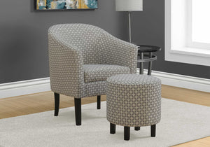 50.5" Dark Grey Geometric Polyester, Foam, Solid Wood 2 Piece Accent Chair Set