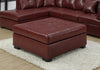 20" Red Leather Ottoman