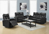 41" Black Bonded Leather Reclining Love Seat