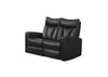 41" Black Bonded Leather Reclining Love Seat