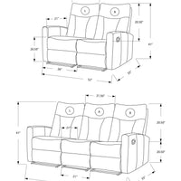 41" Black Bonded Leather Reclining Love Seat