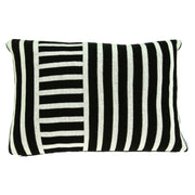 20" X 0.5" X 12" Transitional Black Cotton Pillow Cover