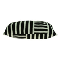 20" X 0.5" X 12" Transitional Black Cotton Pillow Cover