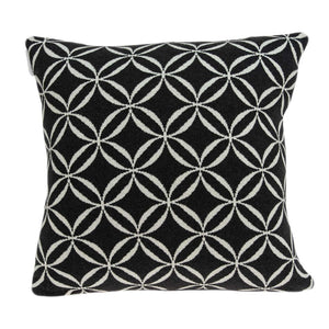 20" X 0.5" X 20" Transitional Black Cotton Pillow Cover