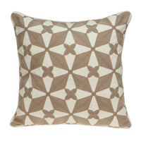 20" X 0.5" X 20" Transitional Beige and White Accent Pillow Cover