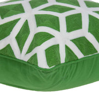 20" X 0.5" X 20" Transitional Green and White Pillow Cover