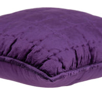 20" X 7" X 20" Transitional Purple Solid Quilted Pillow Cover With Poly Insert