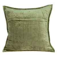 20" X 7" X 20" Transitional Olive Solid Quilted Pillow Cover With Poly Insert