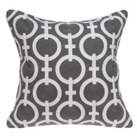 20" X 7" X 20" Transitional Gray and White Accent Pillow Cover With Poly Insert