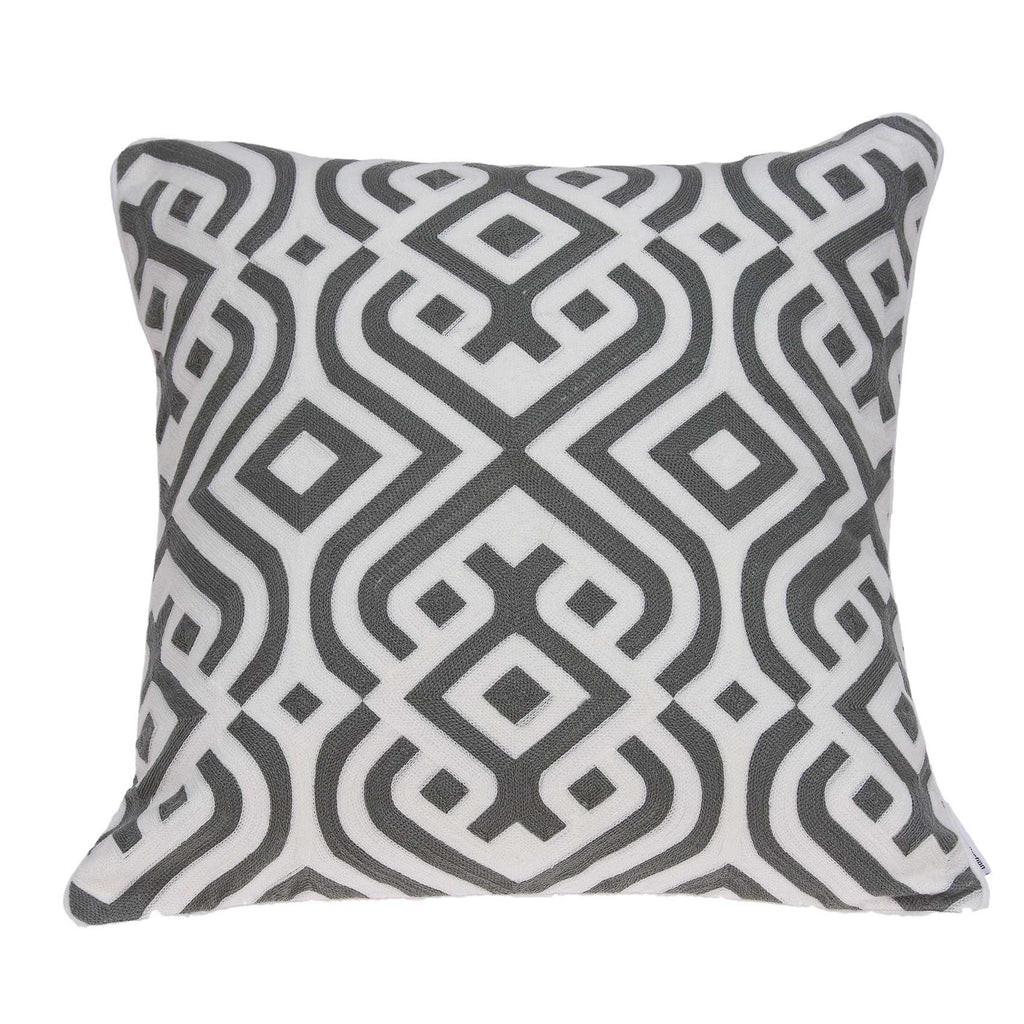 20" X 7" X 20" Gray and White Accent Pillow Cover With Poly Insert