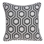 20" x 7" x 20" Cool Gray and White Pillow Cover With Poly Insert