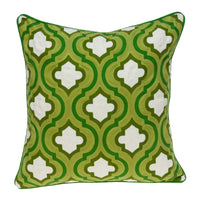 20" X 7" X 20" Cool Traditional Green and White Pillow Cover With Poly Insert