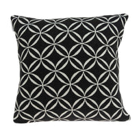 20" X 7" X 20" Transitional Black Pillow Cover With Down Insert