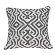 20" X 7" X 20" Traditional Gray and White Cotton Pillow Cover With Down Insert