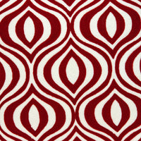 20" X 7" X 20" Transitional Red and White Pillow Cover With Down Insert