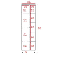 20.1" X 8.5" X 62.2" Light Oak Particle Board Linen Cabinet