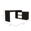 59.6" X 45.8" X 30.1" Espresso Particle Board Home Office Desk