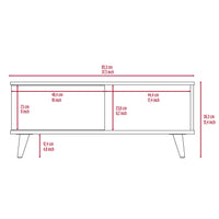 37.5" X 37.5" X 15.4" Walnut And  White Particle Board Coffee Table