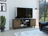 58.6" X 15.3" X 22.8" Oak Particle Board TV Stand