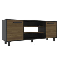 58.6" X 15.3" X 22.8" Oak Particle Board TV Stand