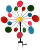 MultiColor Metal Circles Windmill With Stake & Fence Topper