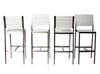 Catchy And Heighted Anodized Aluminum Armless Barstools In White (Set of 4)