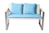 Outdoor Lounge Set In White-Turquoise (Set of 4)