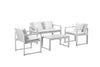 Outdoor Lounge Set In White (Set of 4)