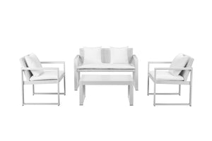 Outdoor Lounge Set In White (Set of 4)