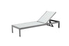 Anodized Aluminum Modern Lounger With Wheels, White