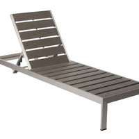 Anodized Aluminum Wheeled Lounger, Gray