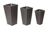 Anodized Aluminum Rattan Planter Brown Set of 3