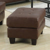 Ottoman With Leather Upholstery, Dark Brown