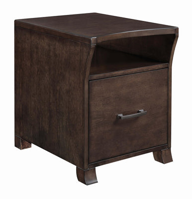 Dark Brown File Cabinet with One Drawer