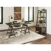 Industrial Height Adjustable Writing Desk, Brown