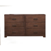 Mahogany And Okoume Wood 6 Drawer Dresser in Brown