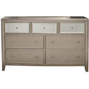 Spacious 7 Drawer Dresser Pine Wood, Silver