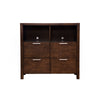 TV Media Chest With 4 Drawers In Wood Chestnut Brown