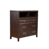 Wooden Tv Media Chest with 3 Drawer Cherry Brown