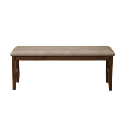 Rubberwood Dining Bench With Padded Upholstery Brown