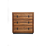 3 Drawer Mahogany Wood Chest With Storage Brown