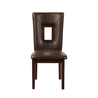 Rubberwood Side Chairs With Leatherette Seat And Back Set Of 2